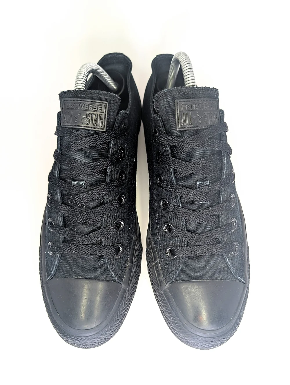 Converse All Star Low Top Canvas Fabric Black Sneakers Women's Size 10